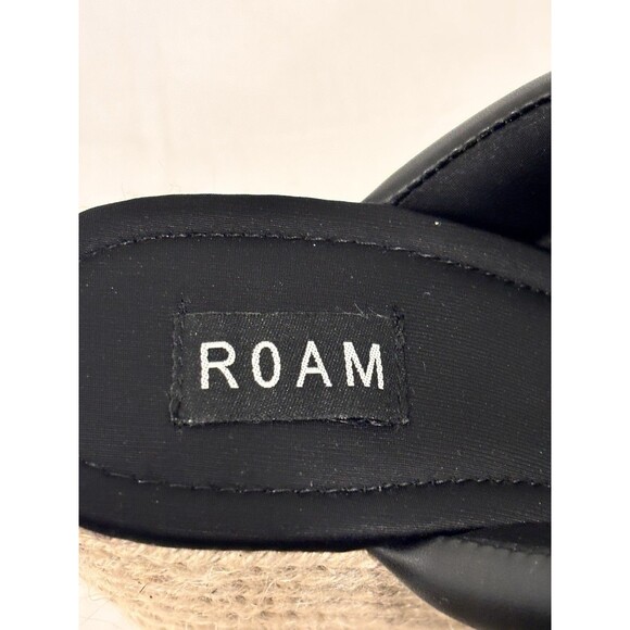 ROAM Black Platform Espadrille Wedge Slide Sandals Women’s Size 39 Padded Strap - Picture 8 of 10